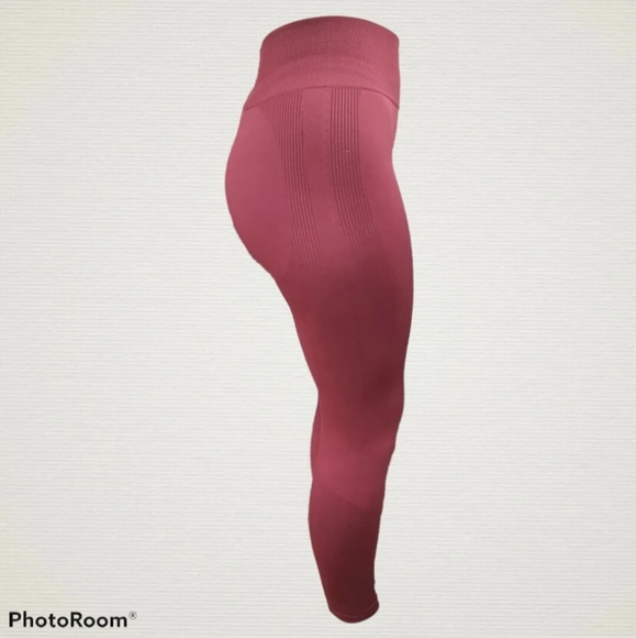 VICTORIA'S SECRET PINK ACTIVE Seamless High Waist Workout Leggings M/L Red - Picture 3 of 8